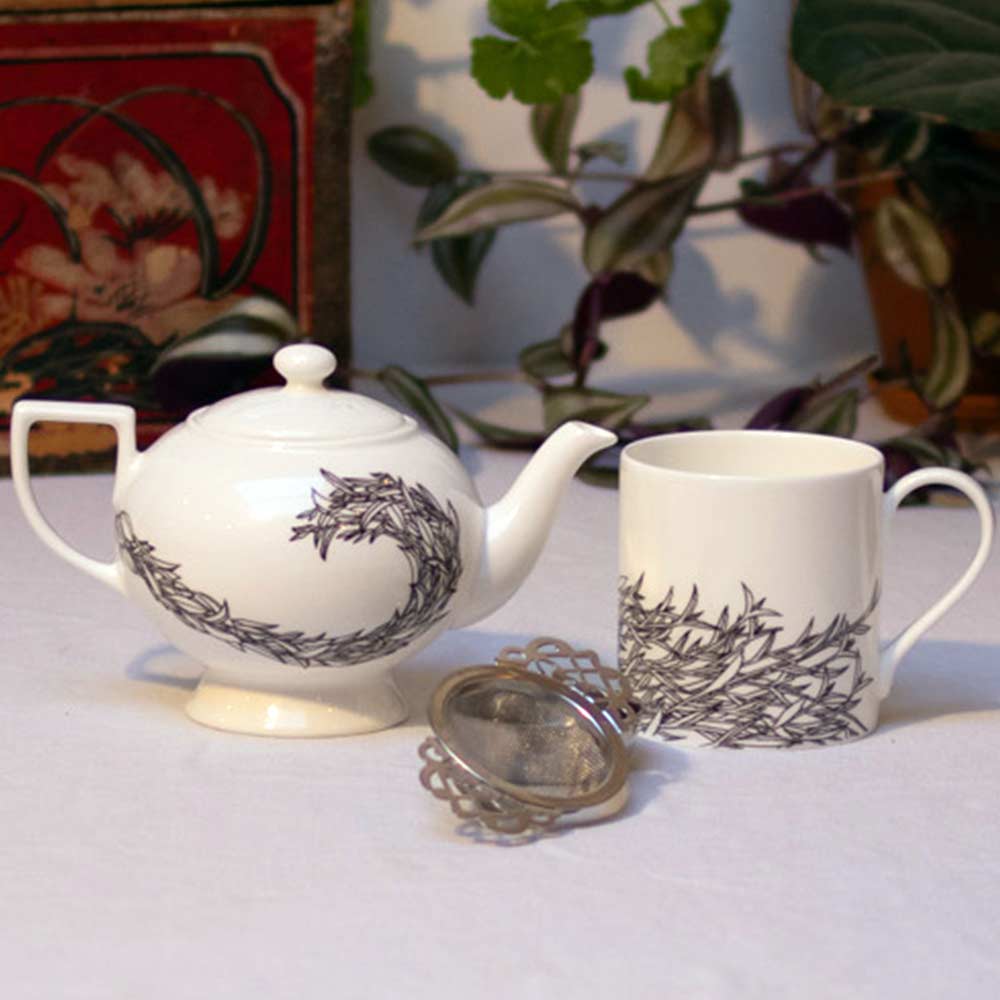 Bone China Leaf Tea Set - Image 2